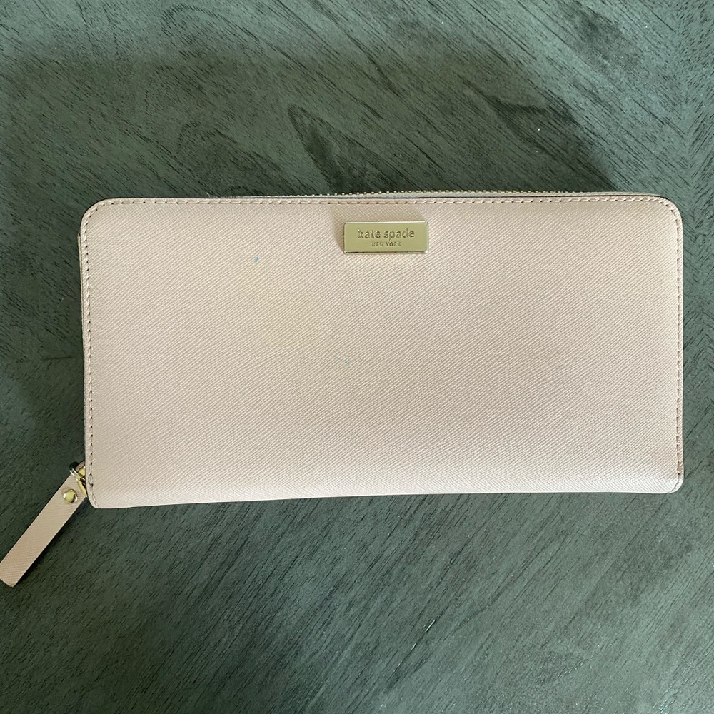 Kate Spade full-zip wallet pale pink